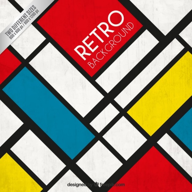 Vetor grátis fundo retro no estilo mondrian