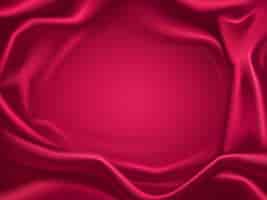 Vetor grátis fundo romântico de luxo, cetim vermelho, vermelho ondulado, tecido de seda