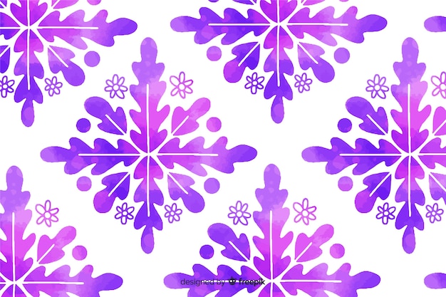 Fundo roxo aquarela flor ornamental