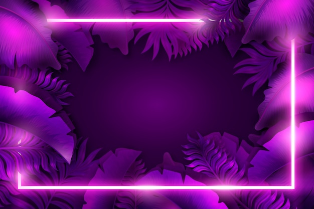 Fundo roxo com moldura de néon