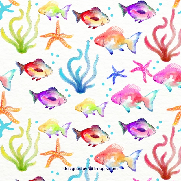 Fundo sealife watercolor