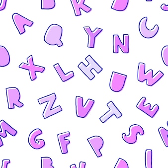 Fundo sem emenda com letras coloridas do alfabeto