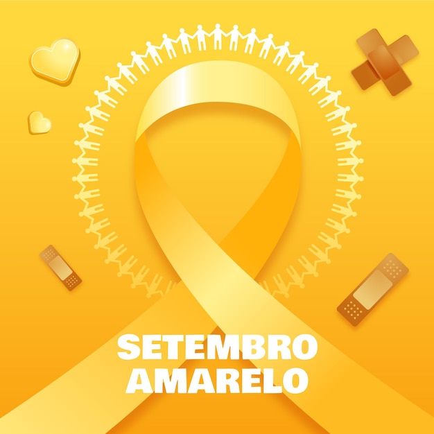 Fundo setembro amarelo com fita