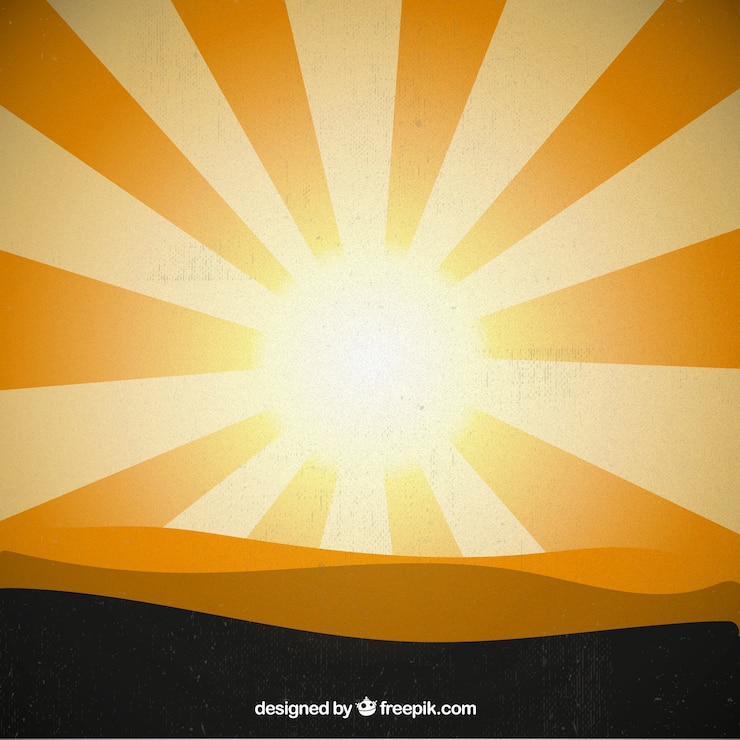 Vetor grátis fundo sol dourado