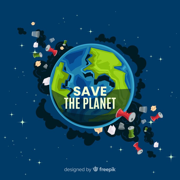 Vetor grátis fundo sujo dos desenhos animados do planeta terra