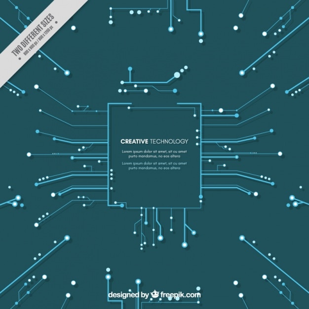 Vetor grátis fundo tecnológico com circuitos azuis