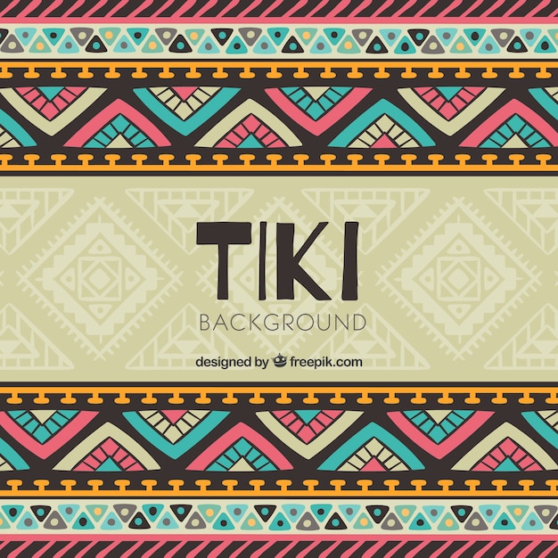 Fundo tiki com design tribal colorido