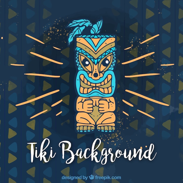 Fundo tiki com totem tribal moderno