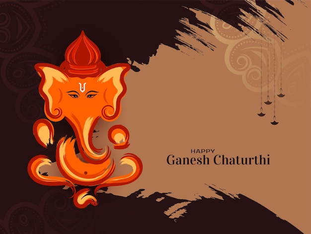 Fundo tradicional do festival hindu feliz Ganesh Chaturthi