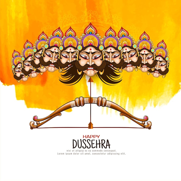 Fundo tradicional feliz do festival de dussehra com ravana