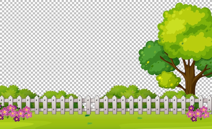 Vetor grátis fundo transparente com paisagem natural ao ar livre