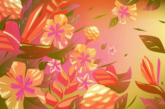 Fundo tropical colorido em gradiente