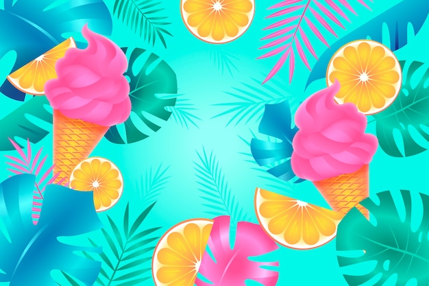 Fundo tropical colorido gradiente