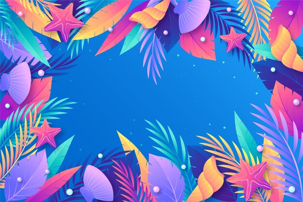 Fundo tropical colorido gradiente