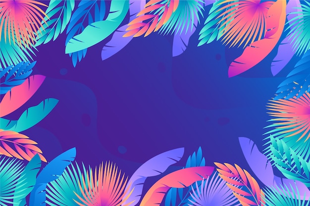 Fundo tropical colorido gradiente