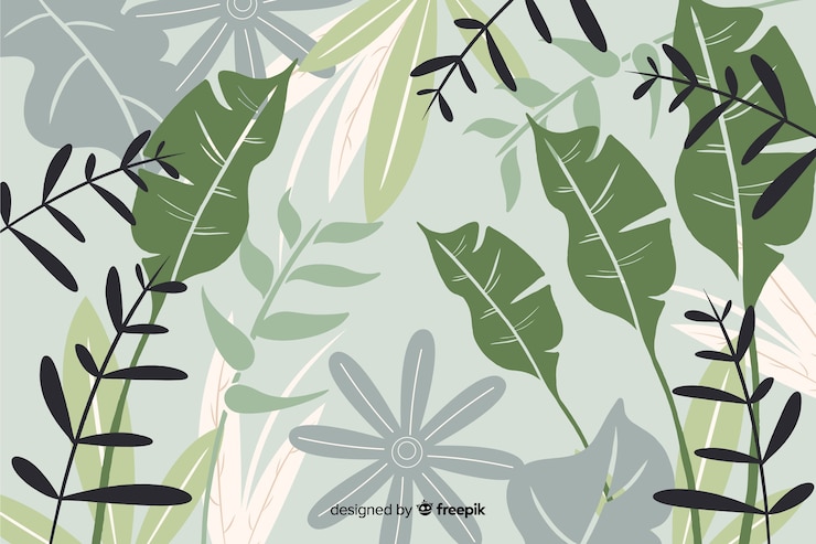 Vetor grátis fundo tropical desenhada de mão