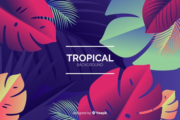 Fundo tropical em gradiente