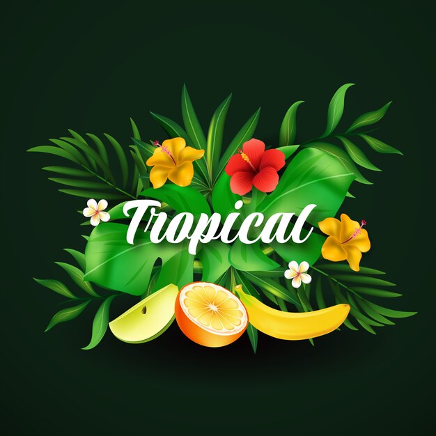 Vetor grátis fundo tropical realista