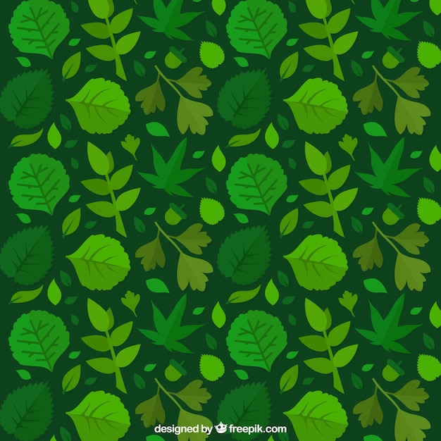 Fundo verde com folhas