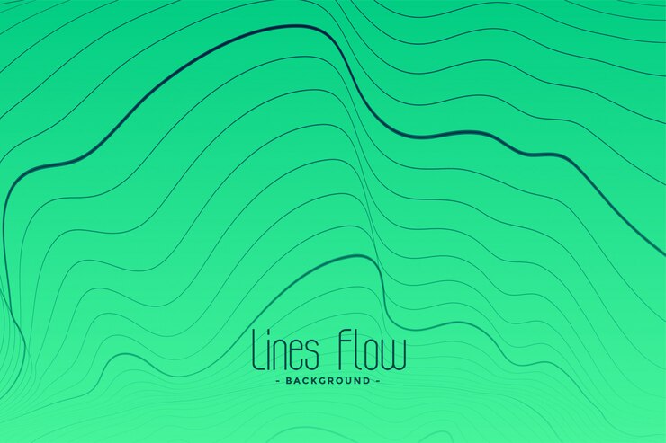 Vetor grátis fundo verde com linhas de contorno pretas