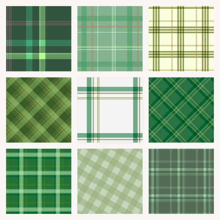 Vetor grátis fundo verde xadrez, coleção de vetores de design de padrão abstrato