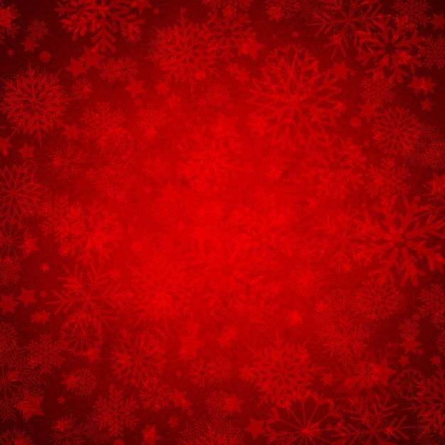 Vetor grátis fundo vermelho com flocos de neve para o natal