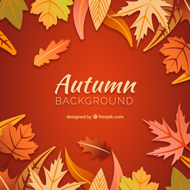 Fundo vermelho escuro de outono