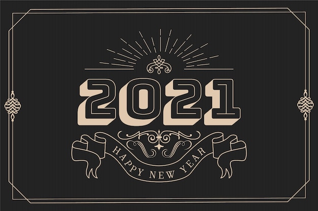 Fundo vintage de ano novo de 2021