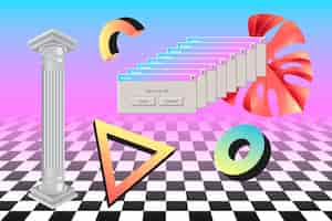 Vetor grátis fundo vintage de vaporwave