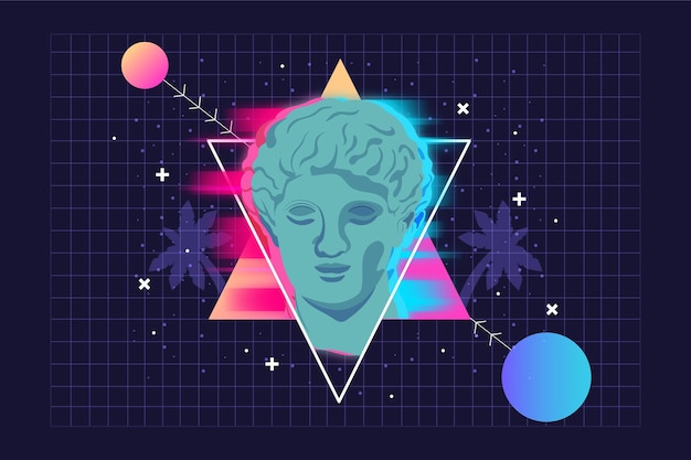 Vetor grátis fundo vintage de vaporwave