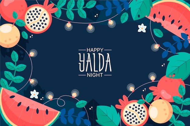 Fundo Yalda com frutas