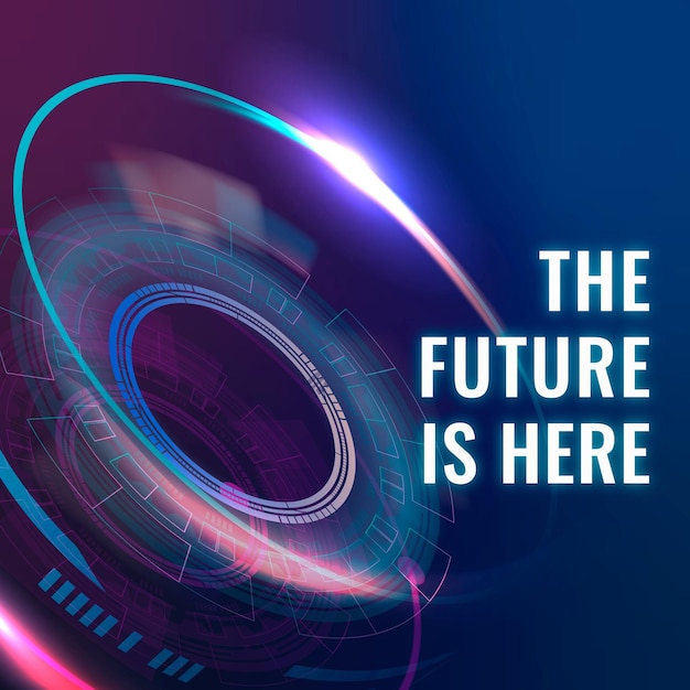 Vetor grátis future is here template vector ai tecnologia de mídia social post