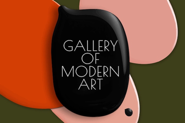 Galeria de arte moderna modelo vetorial cor pintura abstrata banner de anúncio