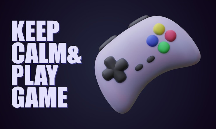 Vetor grátis gamepad colorido 3d isolado no escuro