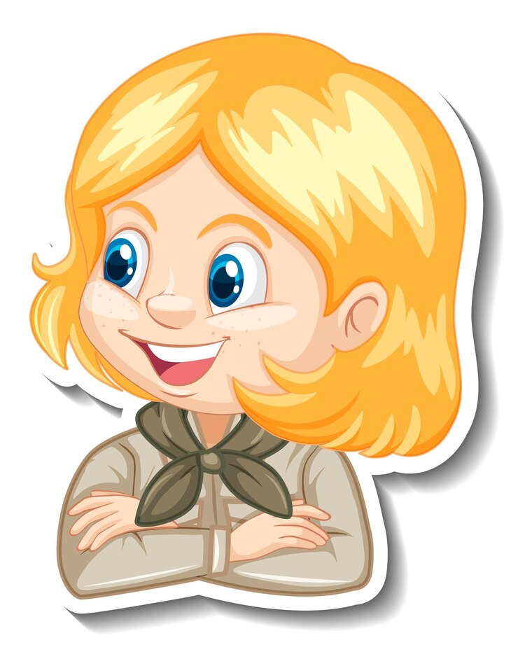 Vetor grátis garota em personagem de desenho animado de fantasia de safári