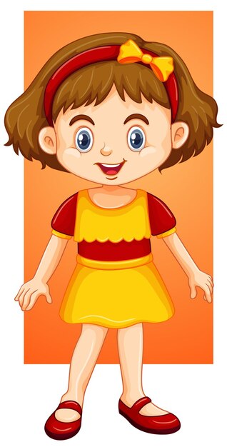 Garota feliz em vestido amarelo