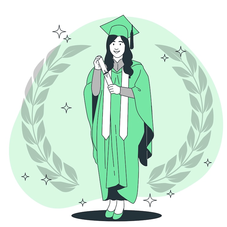 Vetor grátis garota na ilustração do conceito de formatura