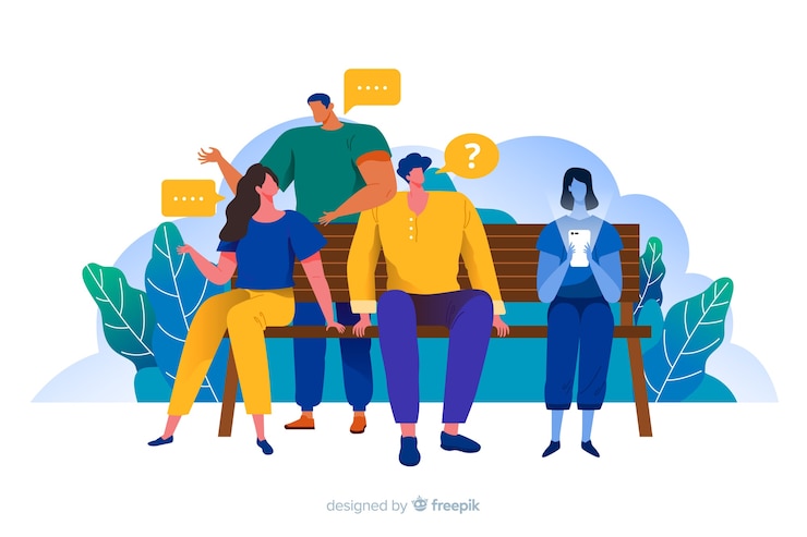 Vetor grátis garota separada da ilustração do conceito de amigos