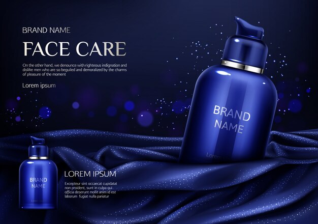 Garrafa de cosméticos produto de beleza natural