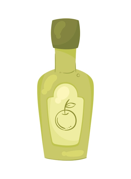 Vetor grátis garrafa verde de azeite de oliva