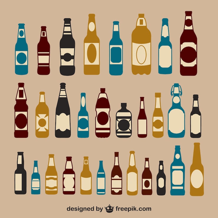 Vetor grátis garrafas de cerveja embalar