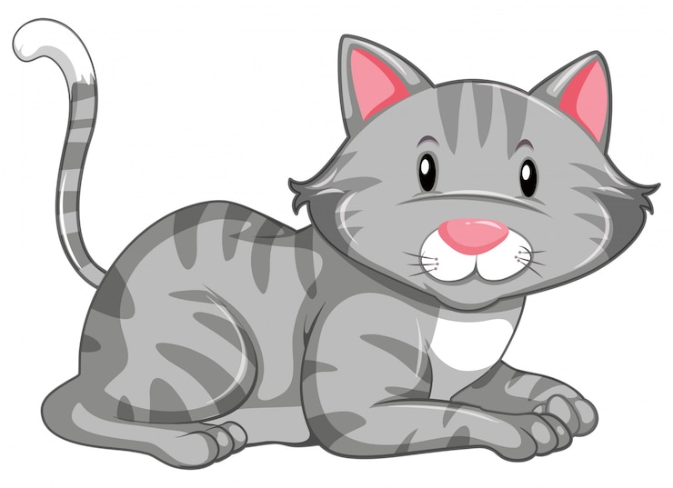 Vetor grátis gatinho fofo em branco