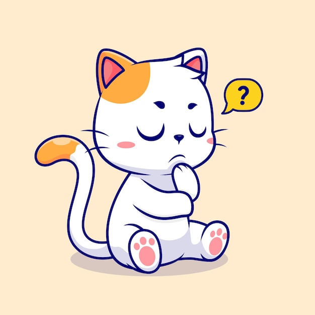 Download Thinking Cat Clipart Png - Desenho De Gato Simples - Full