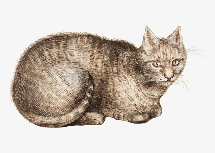 Vetor grátis gato em estilo vintage