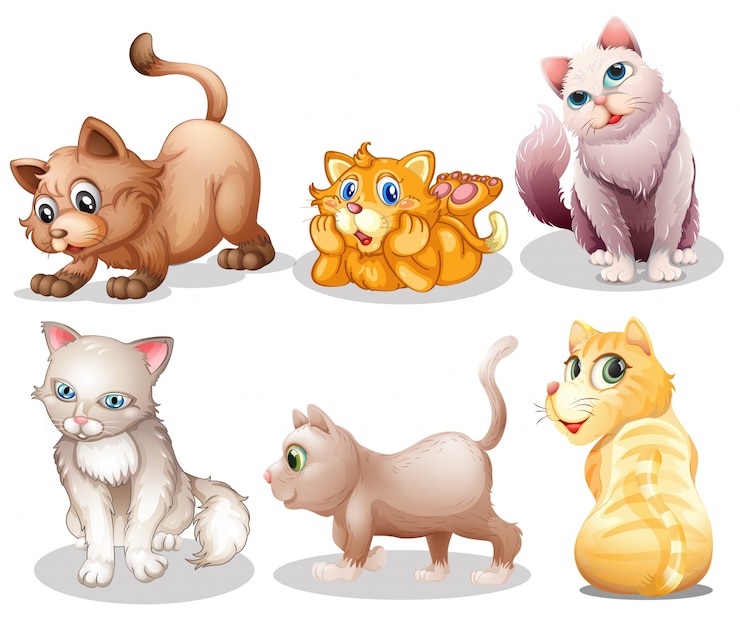 Vetor grátis gatos brincalhão