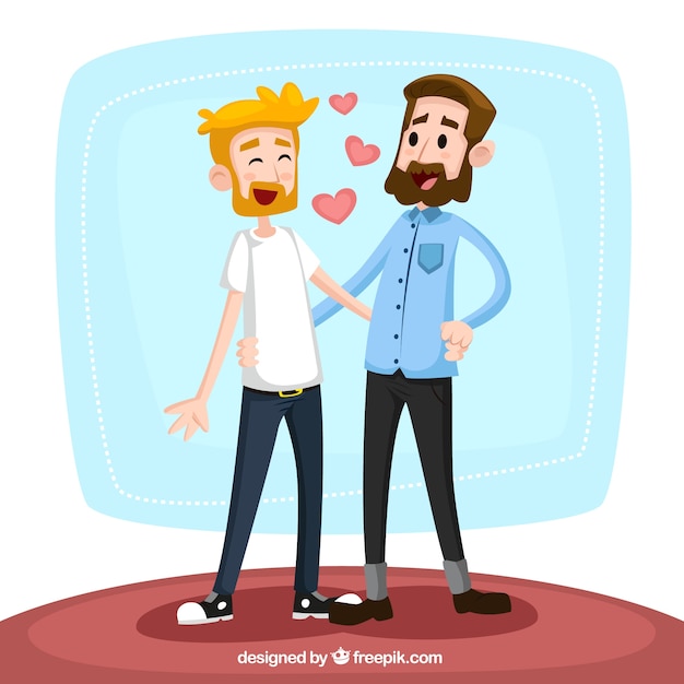 Vetor grátis gay casal ilustração