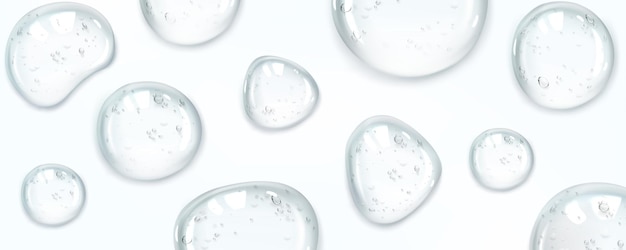 Vetor grátis gel de soro de gotas líquidas ou textura 3d de colágeno