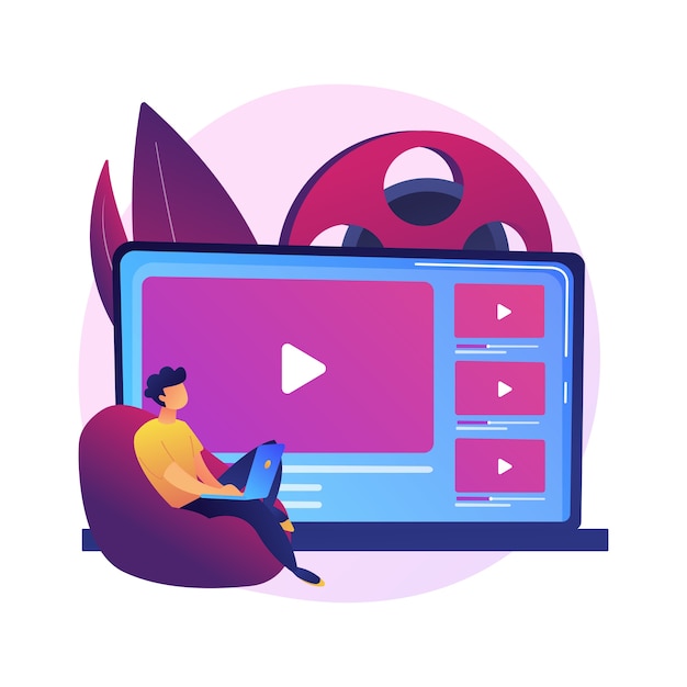 Gerenciamento de conteúdo de mídia. Atividades de vlogging, compartilhamento de vídeos de produtos, ferramenta de publicidade de marketing online. Vlogger feminino transmitindo ao vivo
