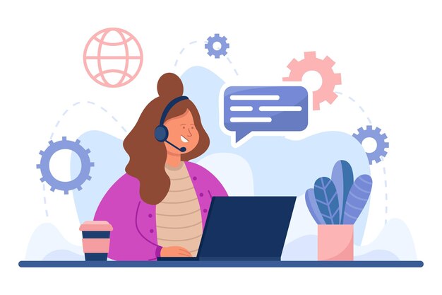Gerente de call center atendendo ligações