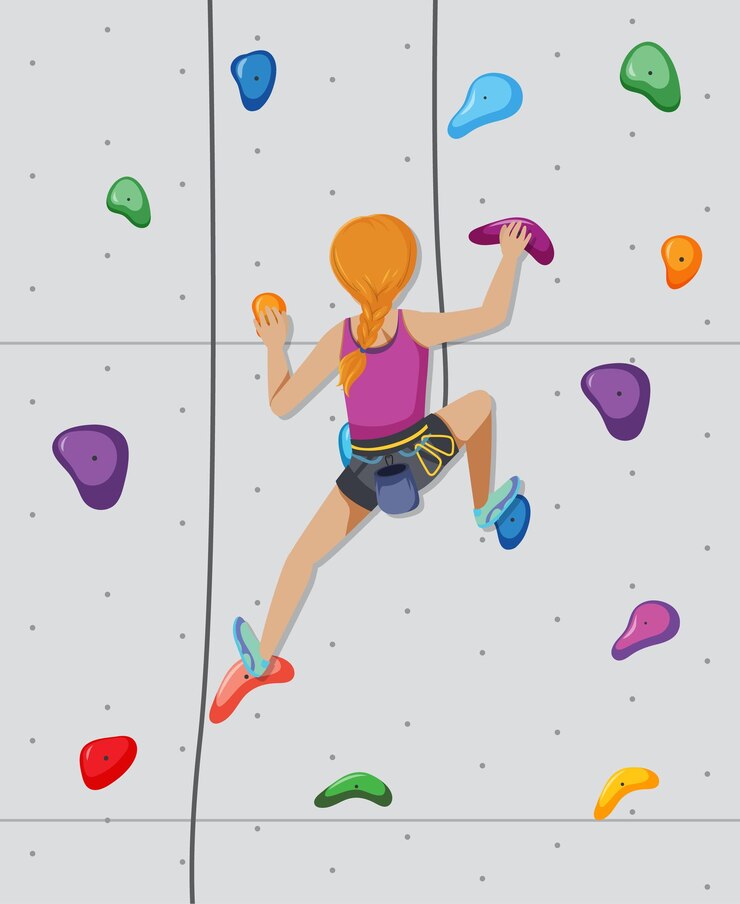 Vetor grátis ginásio de escalada indoor